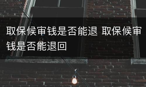 取保候审钱是否能退 取保候审钱是否能退回