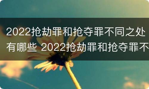 2022抢劫罪和抢夺罪不同之处有哪些 2022抢劫罪和抢夺罪不同之处有哪些呢