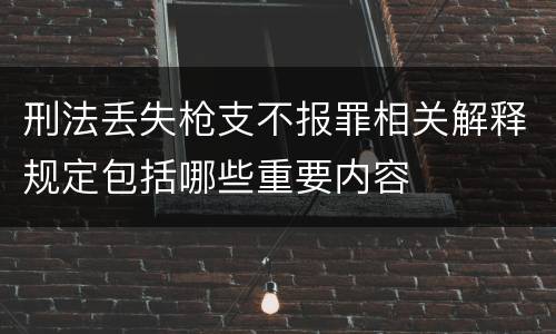 刑法丢失枪支不报罪相关解释规定包括哪些重要内容