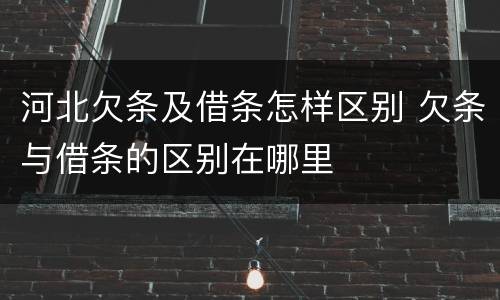 河北欠条及借条怎样区别 欠条与借条的区别在哪里