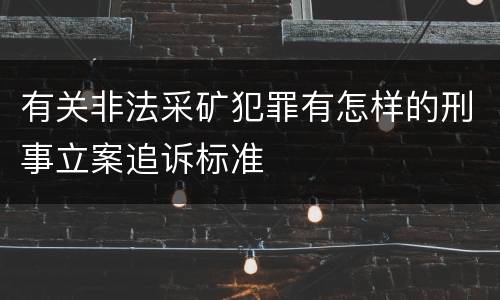 有关非法采矿犯罪有怎样的刑事立案追诉标准