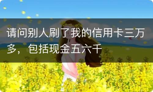 请问别人刷了我的信用卡三万多，包括现金五六千