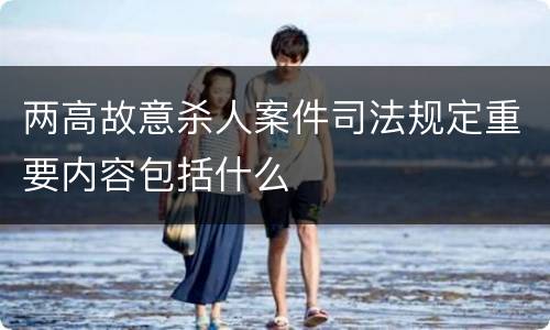 两高故意杀人案件司法规定重要内容包括什么