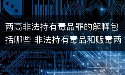 两高非法持有毒品罪的解释包括哪些 非法持有毒品和贩毒两罪并处