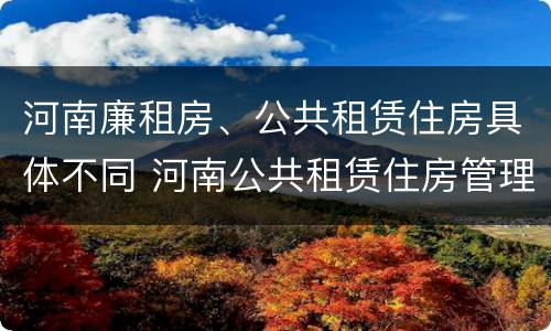 河南廉租房、公共租赁住房具体不同 河南公共租赁住房管理办法