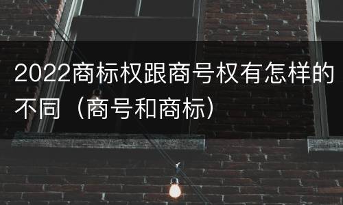 2022商标权跟商号权有怎样的不同（商号和商标）