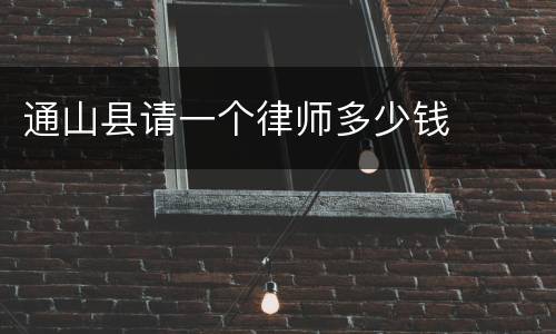 通山县请一个律师多少钱