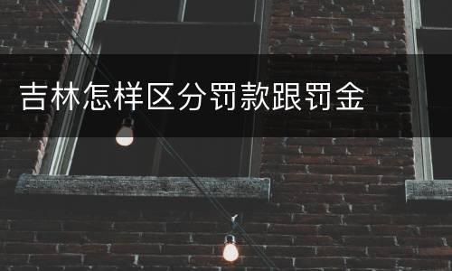 吉林怎样区分罚款跟罚金