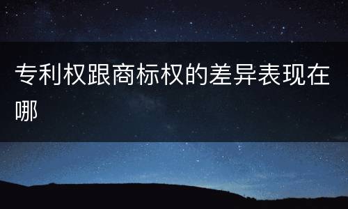 专利权跟商标权的差异表现在哪