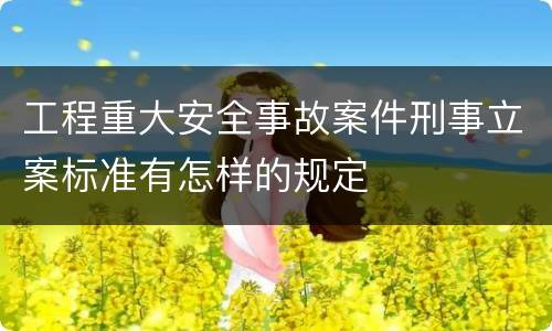 工程重大安全事故案件刑事立案标准有怎样的规定