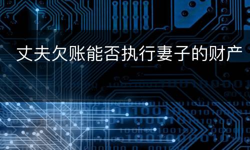  丈夫欠账能否执行妻子的财产
