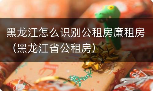 黑龙江怎么识别公租房廉租房（黑龙江省公租房）