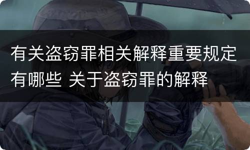 有关盗窃罪相关解释重要规定有哪些 关于盗窃罪的解释