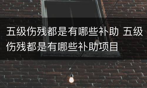 五级伤残都是有哪些补助 五级伤残都是有哪些补助项目
