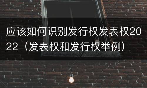 应该如何识别发行权发表权2022（发表权和发行权举例）