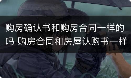 购房确认书和购房合同一样的吗 购房合同和房屋认购书一样吗