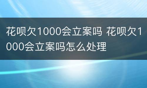 花呗欠1000会立案吗 花呗欠1000会立案吗怎么处理