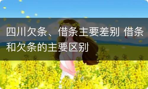 四川欠条、借条主要差别 借条和欠条的主要区别