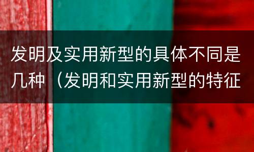 发明及实用新型的具体不同是几种（发明和实用新型的特征）