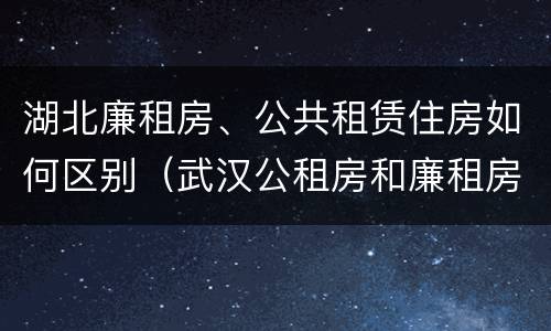 湖北廉租房、公共租赁住房如何区别（武汉公租房和廉租房）