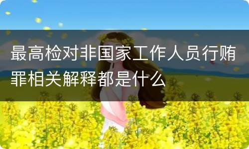 最高检对非国家工作人员行贿罪相关解释都是什么