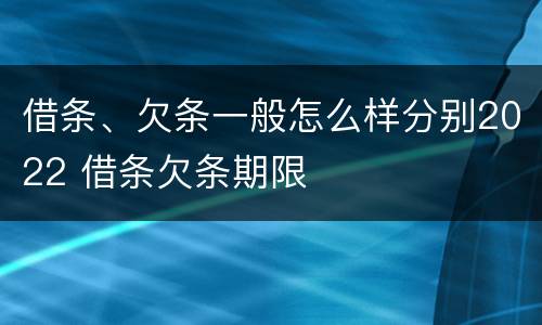 借条、欠条一般怎么样分别2022 借条欠条期限