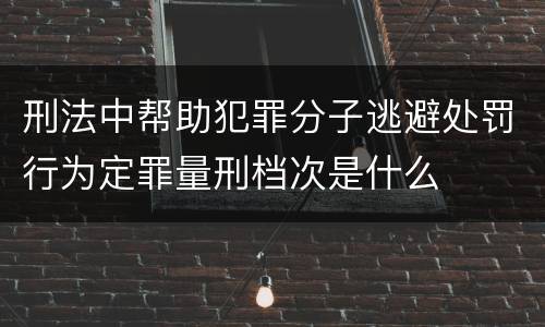 刑法中帮助犯罪分子逃避处罚行为定罪量刑档次是什么