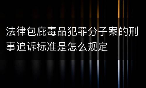 法律包庇毒品犯罪分子案的刑事追诉标准是怎么规定