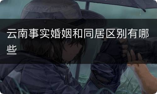 云南事实婚姻和同居区别有哪些