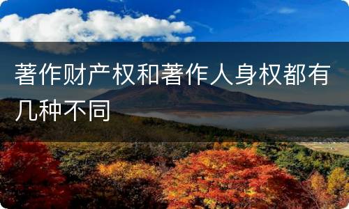 著作财产权和著作人身权都有几种不同