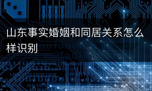 山东事实婚姻和同居关系怎么样识别