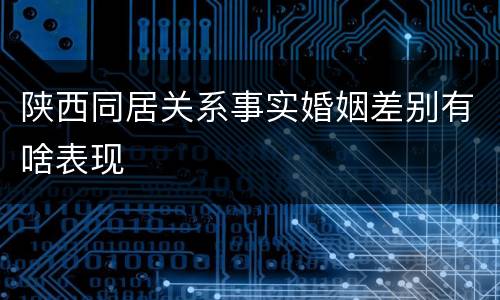 陕西同居关系事实婚姻差别有啥表现