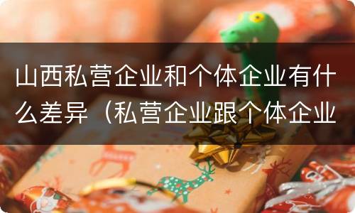 山西私营企业和个体企业有什么差异（私营企业跟个体企业的区别）