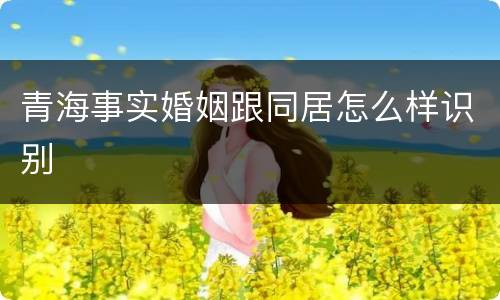 青海事实婚姻跟同居怎么样识别
