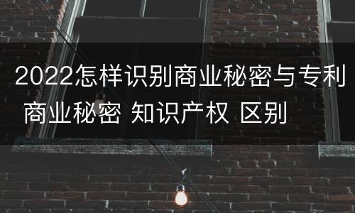 2022怎样识别商业秘密与专利 商业秘密 知识产权 区别