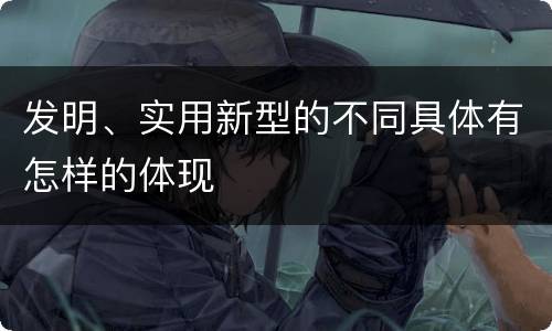 发明、实用新型的不同具体有怎样的体现