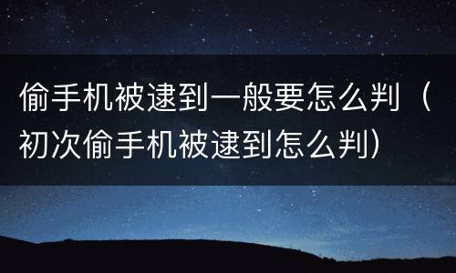 偷手机被逮到一般要怎么判（初次偷手机被逮到怎么判）