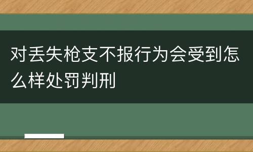 对丢失枪支不报行为会受到怎么样处罚判刑