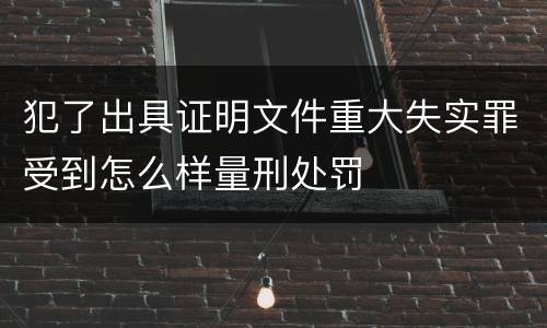 犯了出具证明文件重大失实罪受到怎么样量刑处罚
