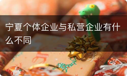宁夏个体企业与私营企业有什么不同
