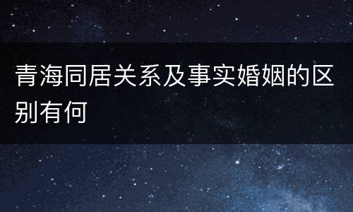 青海同居关系及事实婚姻的区别有何