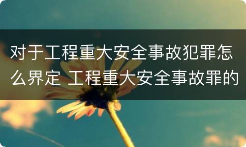 对于工程重大安全事故犯罪怎么界定 工程重大安全事故罪的立案标准