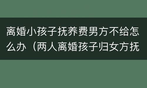 离婚小孩子抚养费男方不给怎么办（两人离婚孩子归女方抚养,男方不给抚养费怎么说）