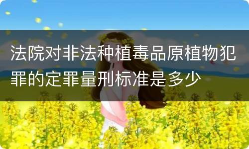 法院对非法种植毒品原植物犯罪的定罪量刑标准是多少
