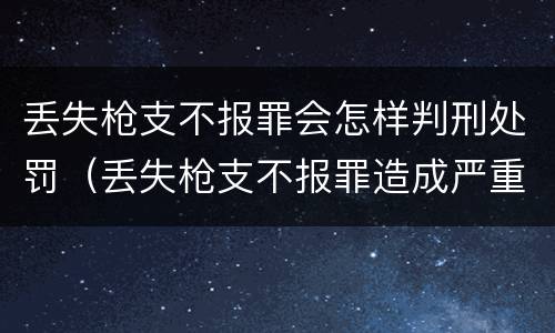 丢失枪支不报罪会怎样判刑处罚（丢失枪支不报罪造成严重后果）