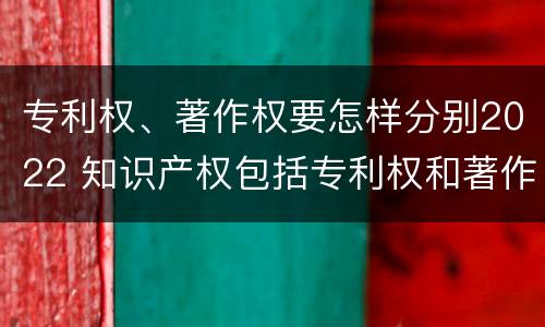 专利权、著作权要怎样分别2022 知识产权包括专利权和著作权吗