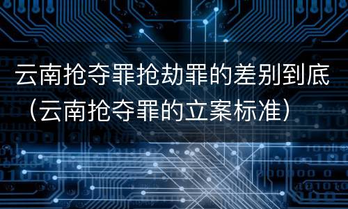 云南抢夺罪抢劫罪的差别到底（云南抢夺罪的立案标准）