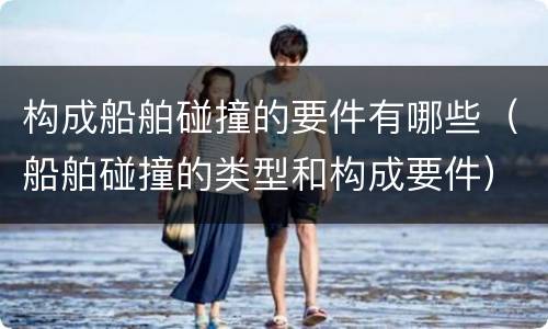 构成船舶碰撞的要件有哪些（船舶碰撞的类型和构成要件）