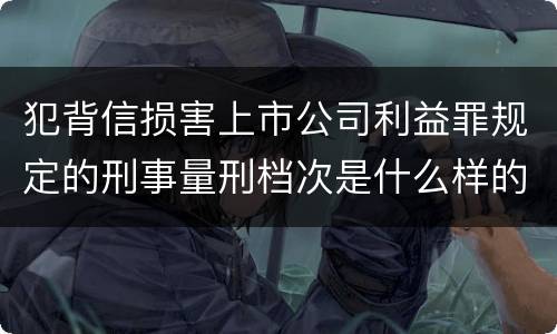 犯背信损害上市公司利益罪规定的刑事量刑档次是什么样的