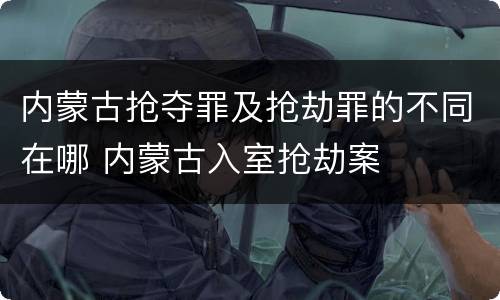 内蒙古抢夺罪及抢劫罪的不同在哪 内蒙古入室抢劫案